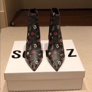 Schutz Bette Booties in Black Florals